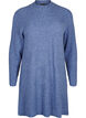 Short ribbed dress with a round neck, Grey Blue Mel., Packshot image number 0