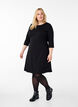 A-shaped dress with 3/4 sleeves, Black, Model image number 1