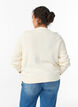 Cable knit cardigan with golden buttons, Vanilla, Model image number 2