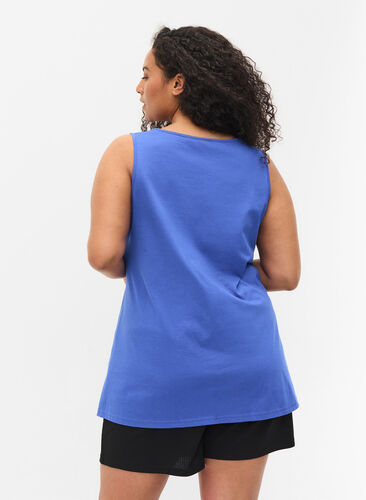 Cotton top with rounded neckline, Dazzling GOOD VIBES, Model image number 1