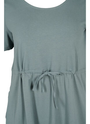 Short-sleeved cotton tunic , Balsam Green Solid, Packshot image number 2