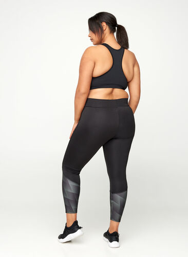 Cropped workout leggigs, Black, Model image number 1