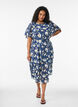 Ankle-length dress with flutter sleeves and tie-waist, Blue, Model image number 0