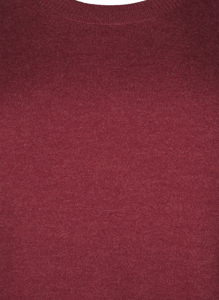Knitted blouse with a round neck, Red, Packshot image number 2