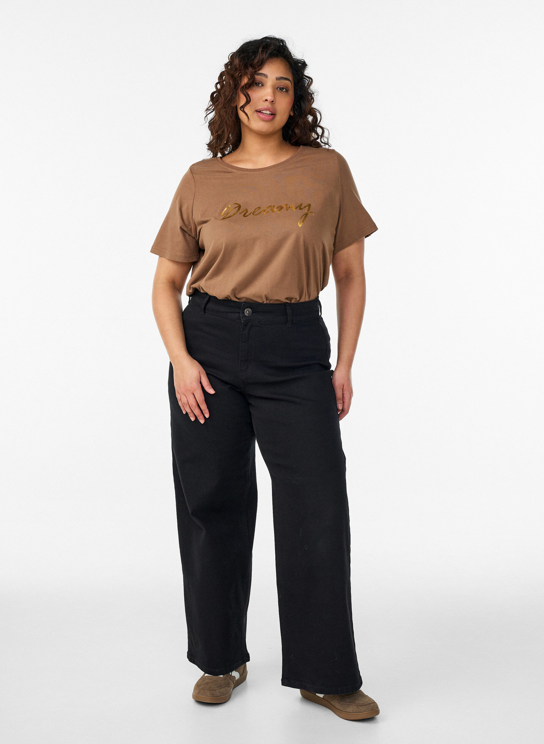 Zizzifashion T-shirt with motif, Brown, Model image number 1