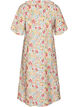 Viscose midi dress with a floral print and ruffle collar, Rose, Packshot image number 1