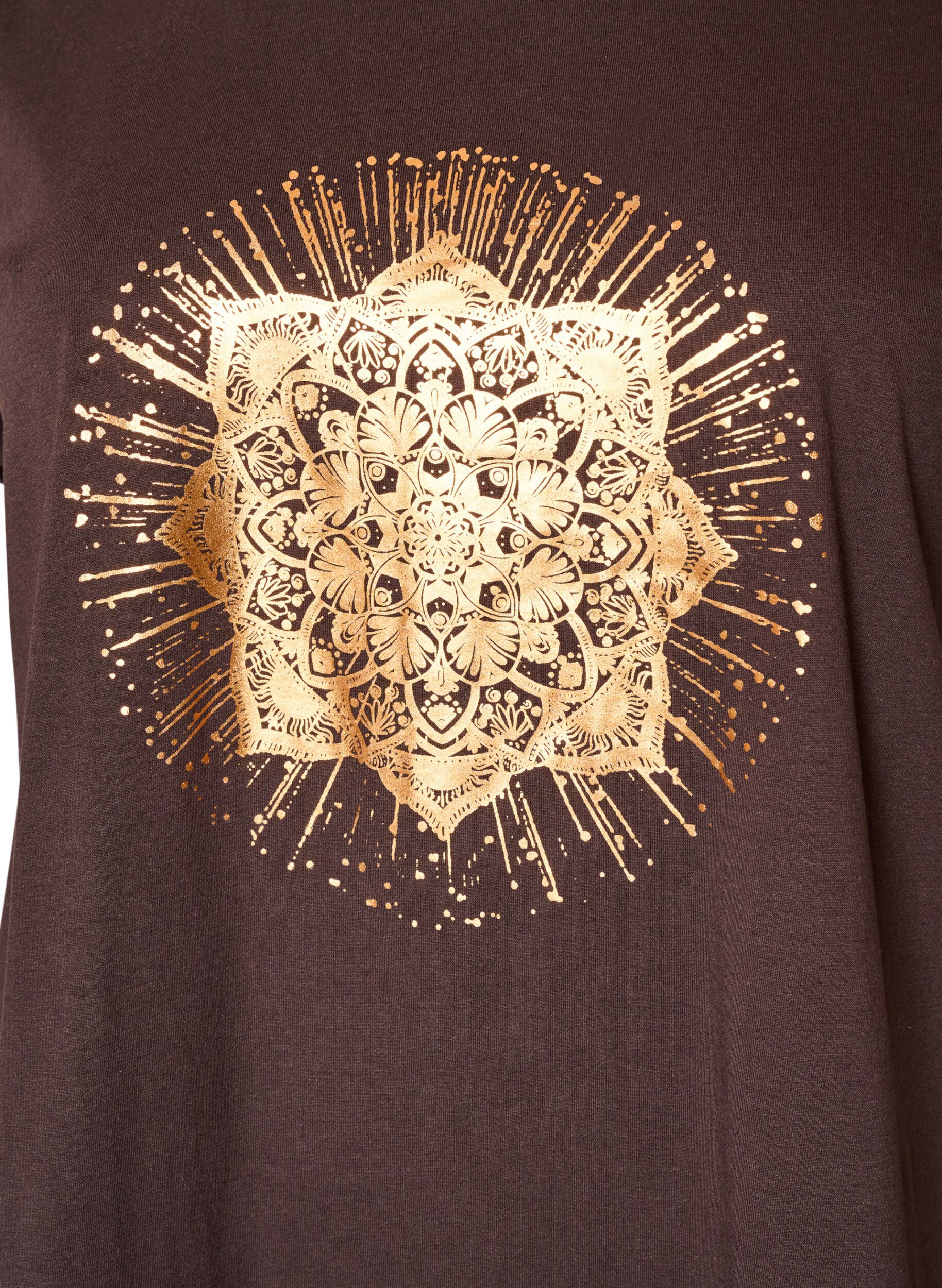 ZizzifashionT-shirt with decorative front print, Brown, Packshot image number 2
