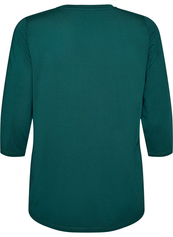 Sports top with 3/4 sleeves, Green, Packshot image number 1