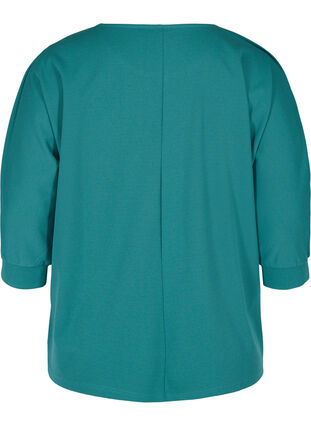Blouse with 3/4 sleeves and pleated folds, Pacific, Packshot image number 1