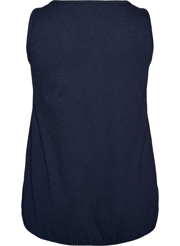 Tank top in organic cotton with V-neck and buttons, Blue, Packshot image number 1