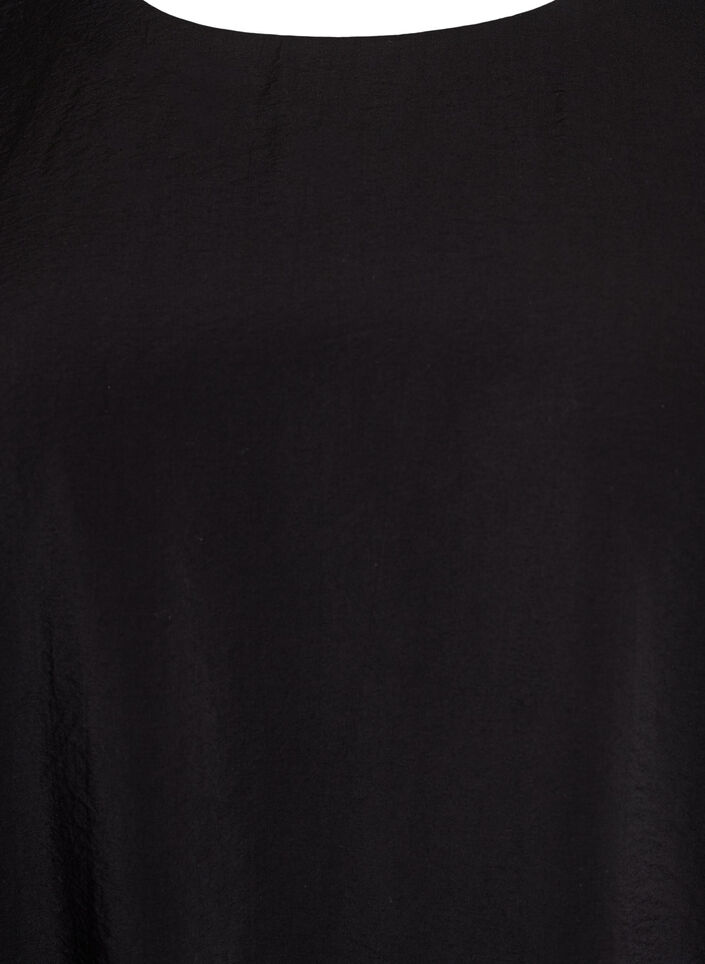 Knee-length balloon dress with pockets, Black, Packshot image number 2