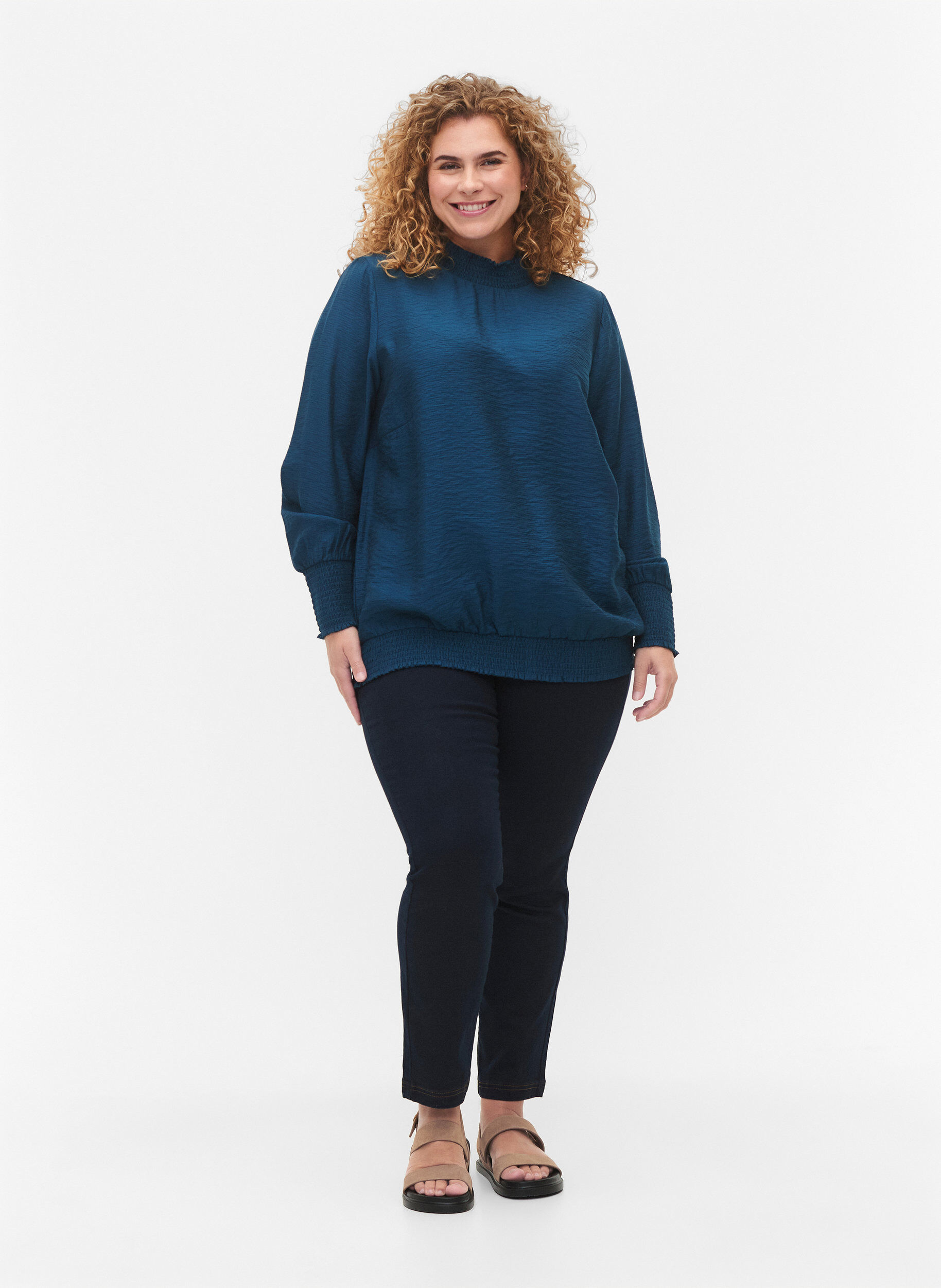 Zizzifashion Viscose blouse, Reflecting Pond, Model image number 2