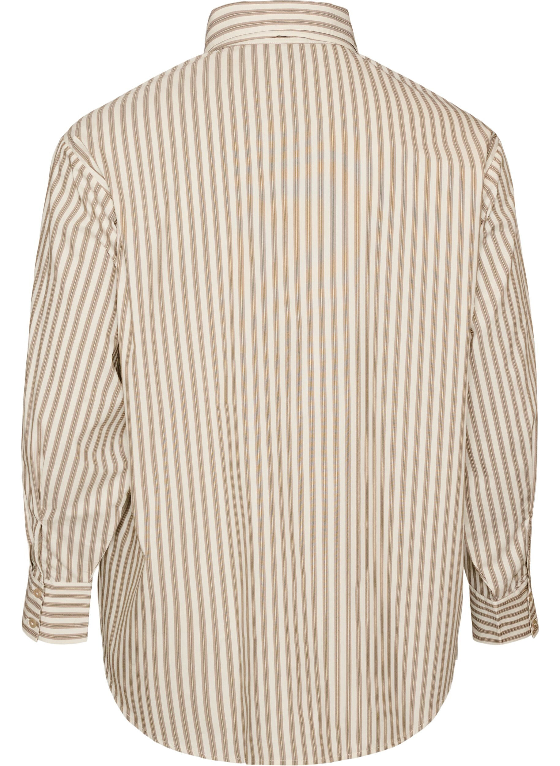 ZizzifashionStriped shirt with detachable neck tie, Beige, Packshot image number 1