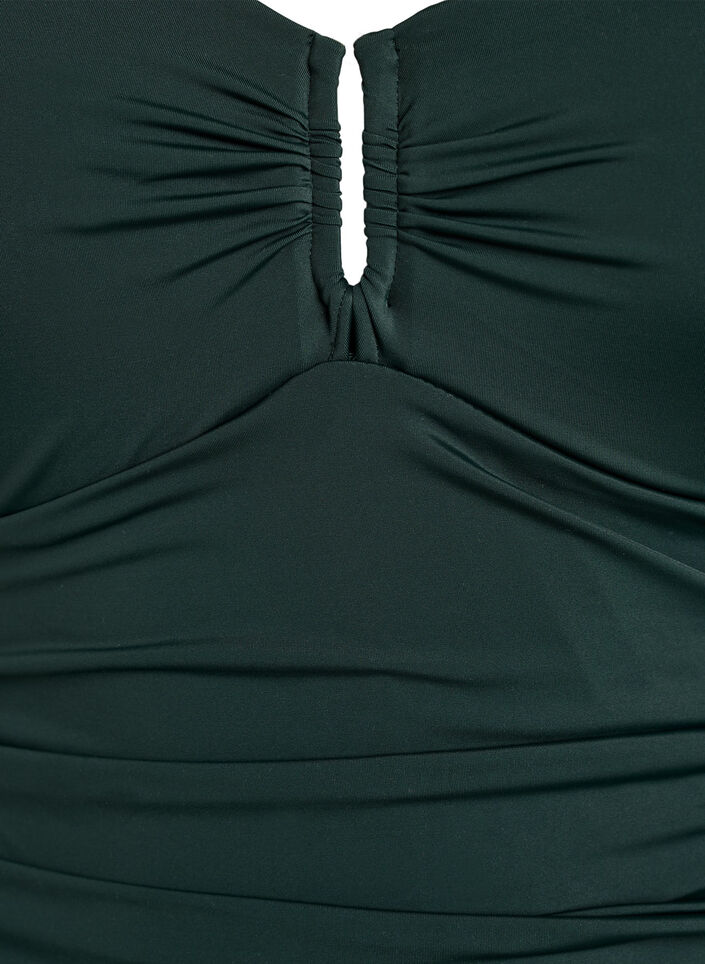 Swimsuit with ring detail and draping, Green, Packshot image number 2