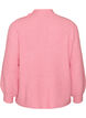 Ribbed jumper with puff sleeves and buttons, Pink, Packshot image number 1