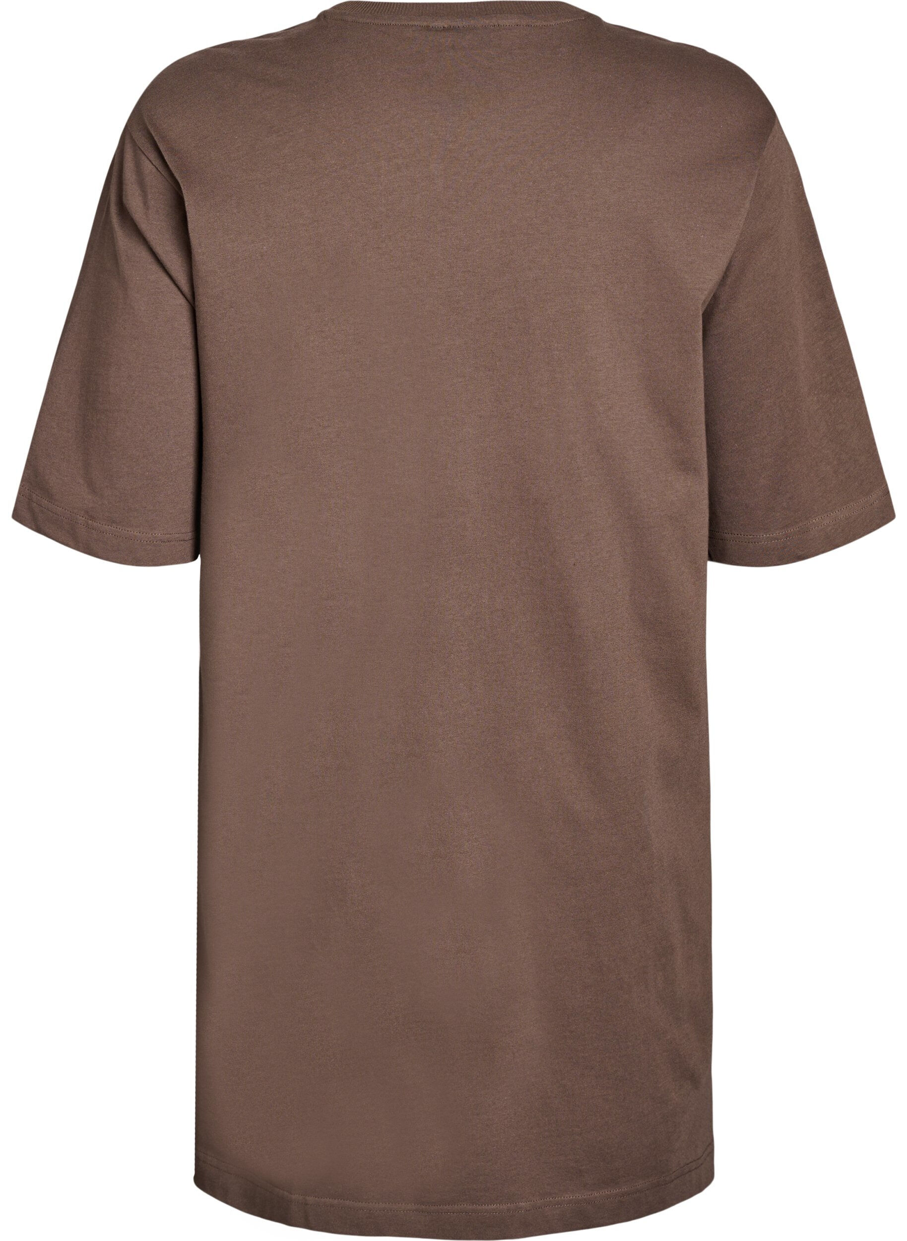 Zizzifashion Knee-length cotton T-shirt dress, Brown, Packshot image number 1