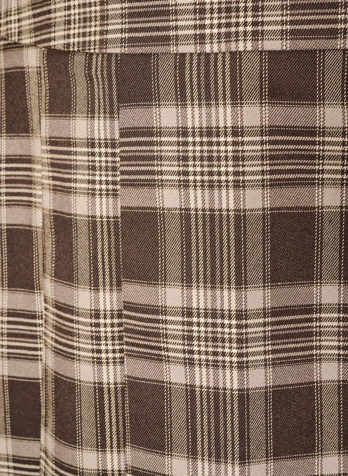 Short checked skirt with A-line fit, Brown, Packshot