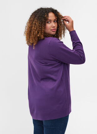 Plain, viscose blend knitted blouse, Majesty, Model image number 1