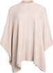 Poncho with rib details and a round neck, Beige, Packshot image number 0