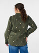Corduroy shirt with embroidered flowers, Green, Model image number 2