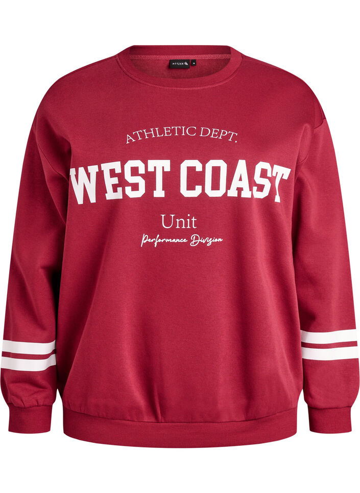 Sweatshirt with statement detail, Red, Packshot
