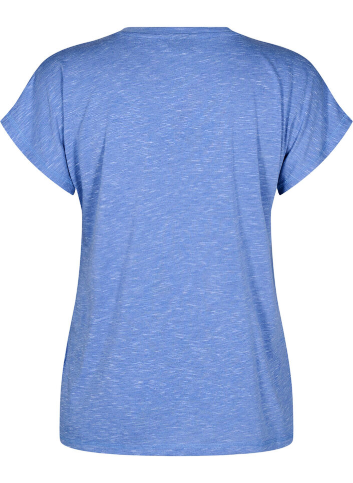Loose workout t-shirt with short sleeves, Blue, Packshot image number 1