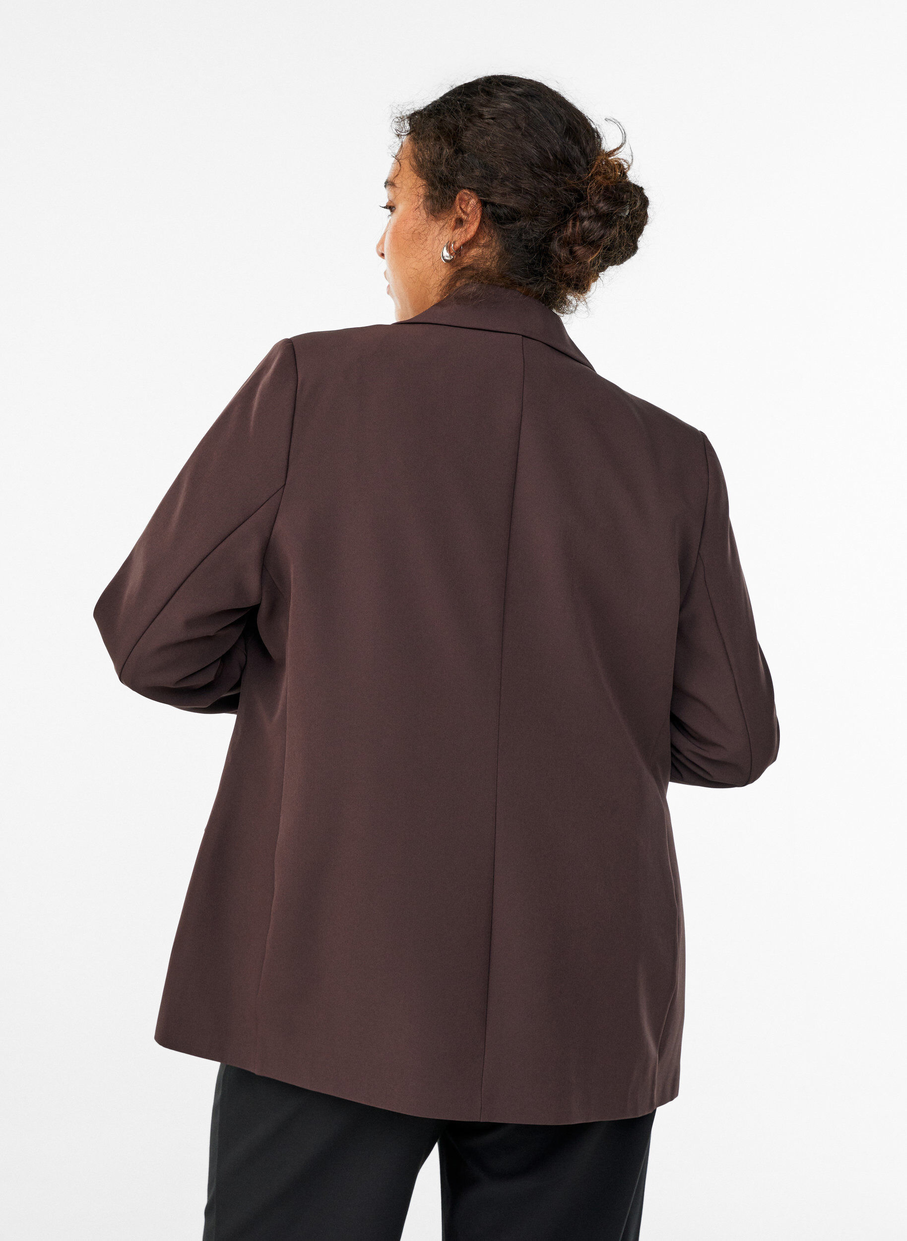 ZizzifashionClassic blazer with button fastening, Brown, Model image number 2