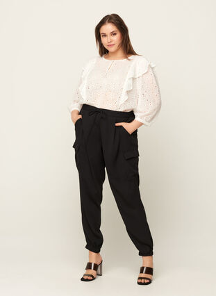 Loose trousers with side pockets, Black, Model image number 0