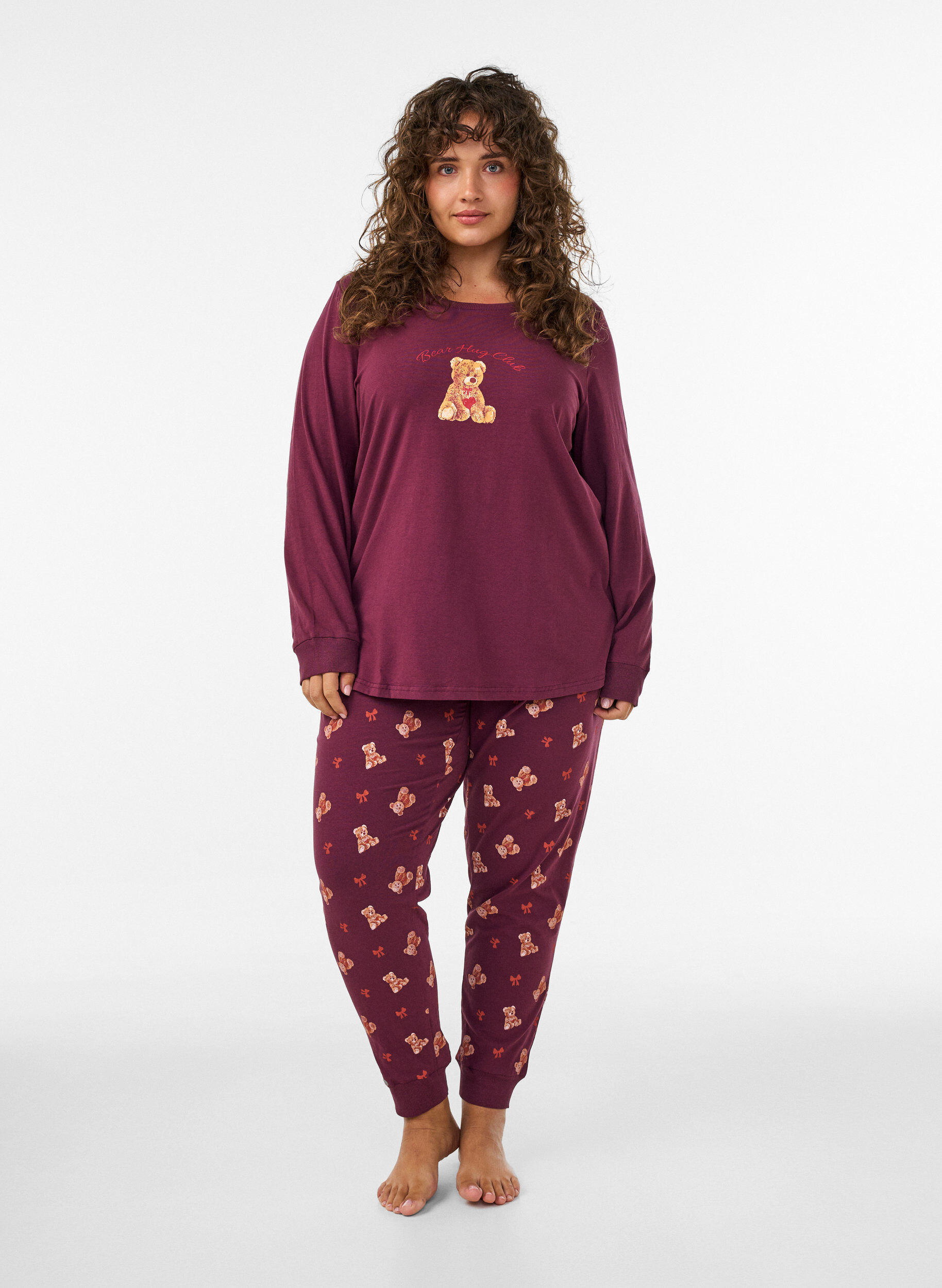 ZizzifashionPrinted pyjama bottoms, Red, Model image number 1