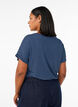 Striped T-shirt in viscose with a round neck, Blue, Model image number 2