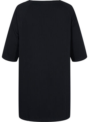 Promotional item - Cotton sweater dress with pockets and 3/4-length sleeves, Black, Packshot image number 1