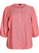 Shirt blouse in linen and viscose with 3/4-sleeves, Coral, Packshot image number 0