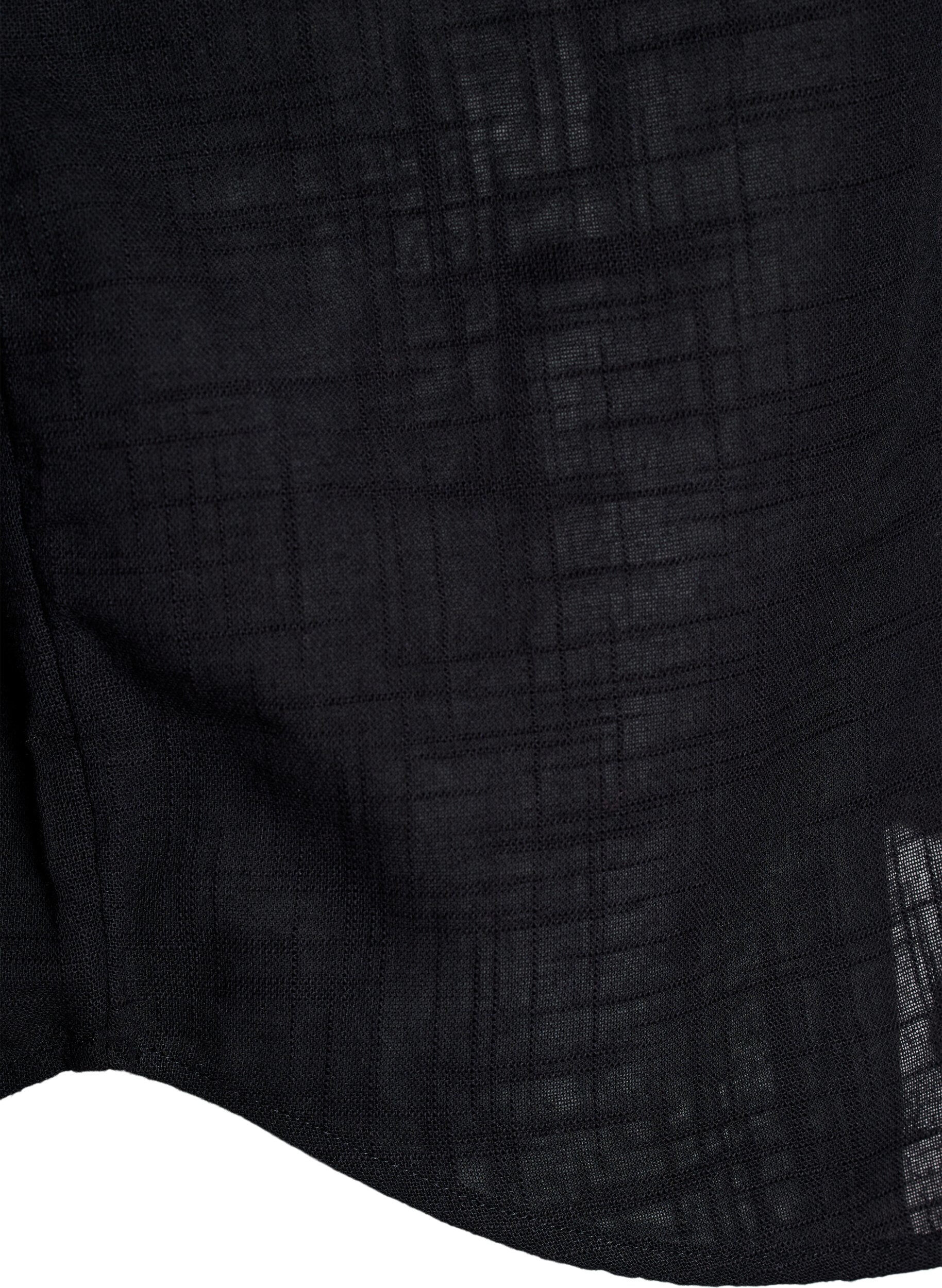 Zizzifashion FLASH - Loose blouse with cap sleeves, Black, Packshot image number 3