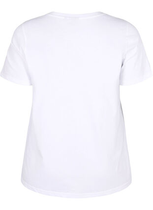 T-shirt in cotton with print, Bright White COLOR, Packshot image number 1
