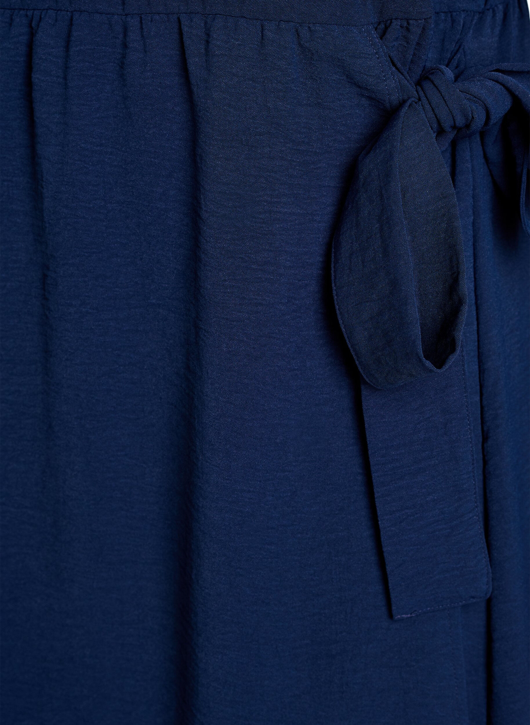 Zizzifashion Mid-length dress with tie detail, Blue, Packshot image number 3