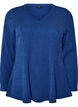 Jersey blouse with a ribbed texture and an A-line fit, Blue, Packshot image number 0