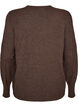 Knitted blouse with a round neck, Brown, Packshot image number 1