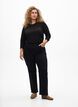 Solid coloured blouse with long sleeves, Black, Model image number 1