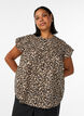 Sleeveless A-line cotton shirt blouse, Brown, Model image number 0