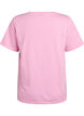 Short-sleeved basic t-shirt with v-neck, Pink, Packshot image number 1