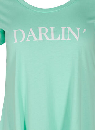 Short-sleeved cotton t-shirt with a-line, Cabbage DARLIN, Packshot image number 2