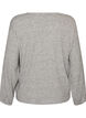 Jersey blouse with ribbed texture and V-neck, Grey, Packshot image number 1