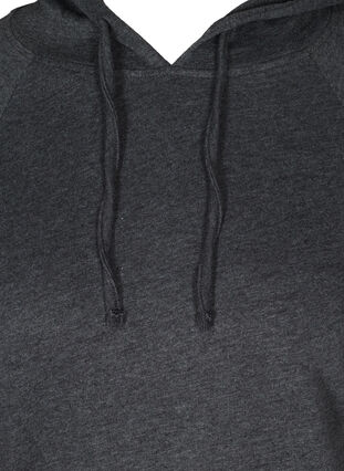 Sweatshirt with a drawstring hem, Black Mel., Packshot image number 2
