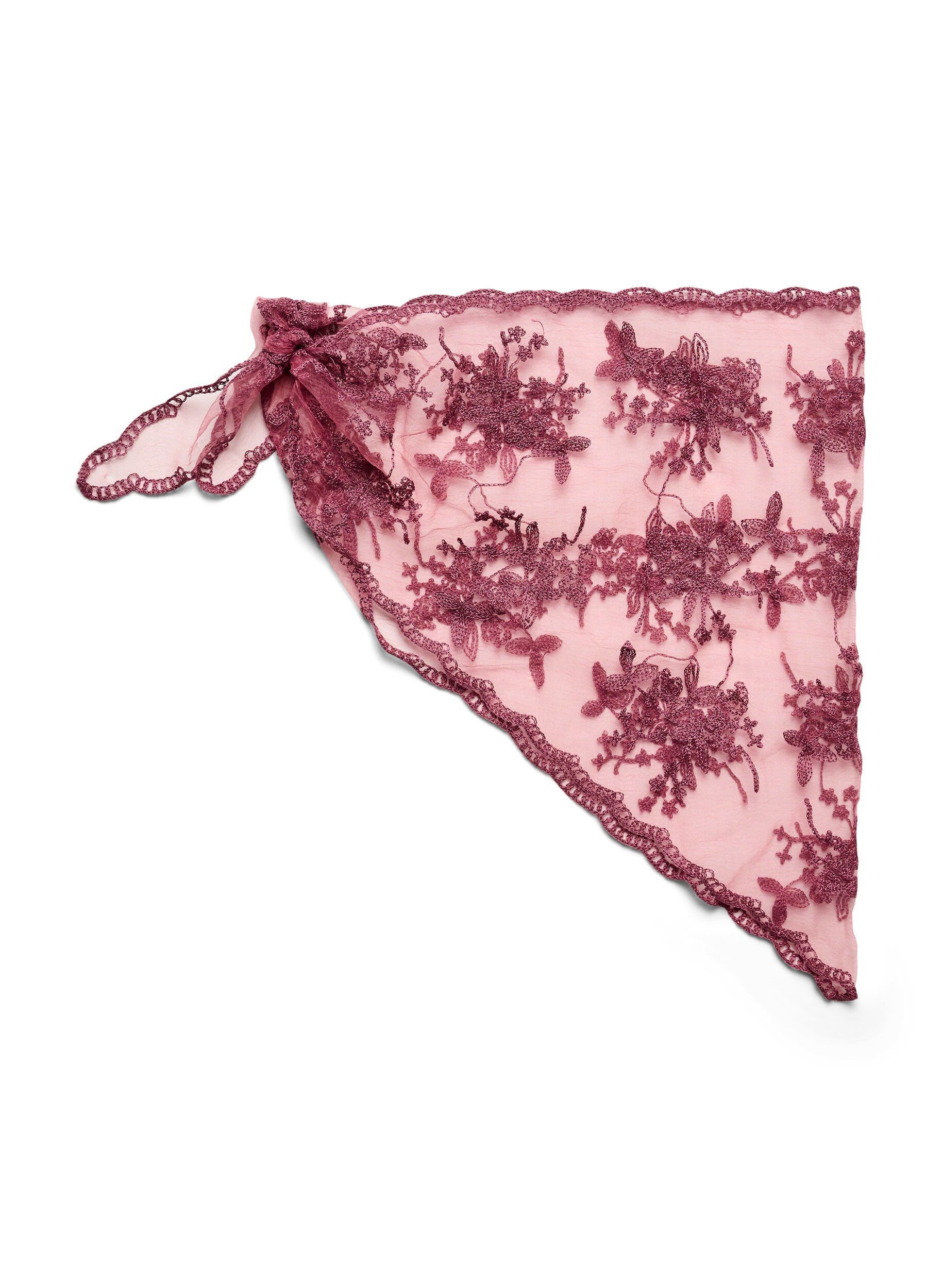 ZizzifashionTriangular lace scarf, Red, Packshot image number 0