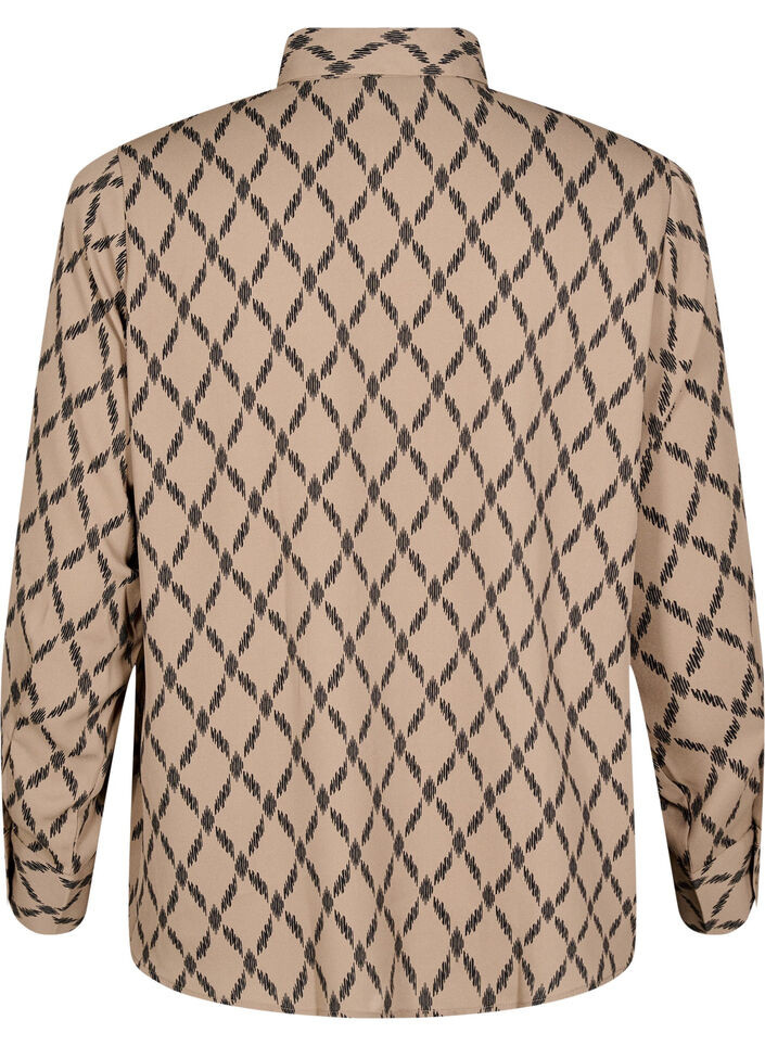 Patterned shirt with long sleeves, Grafic AOP, Packshot image number 1