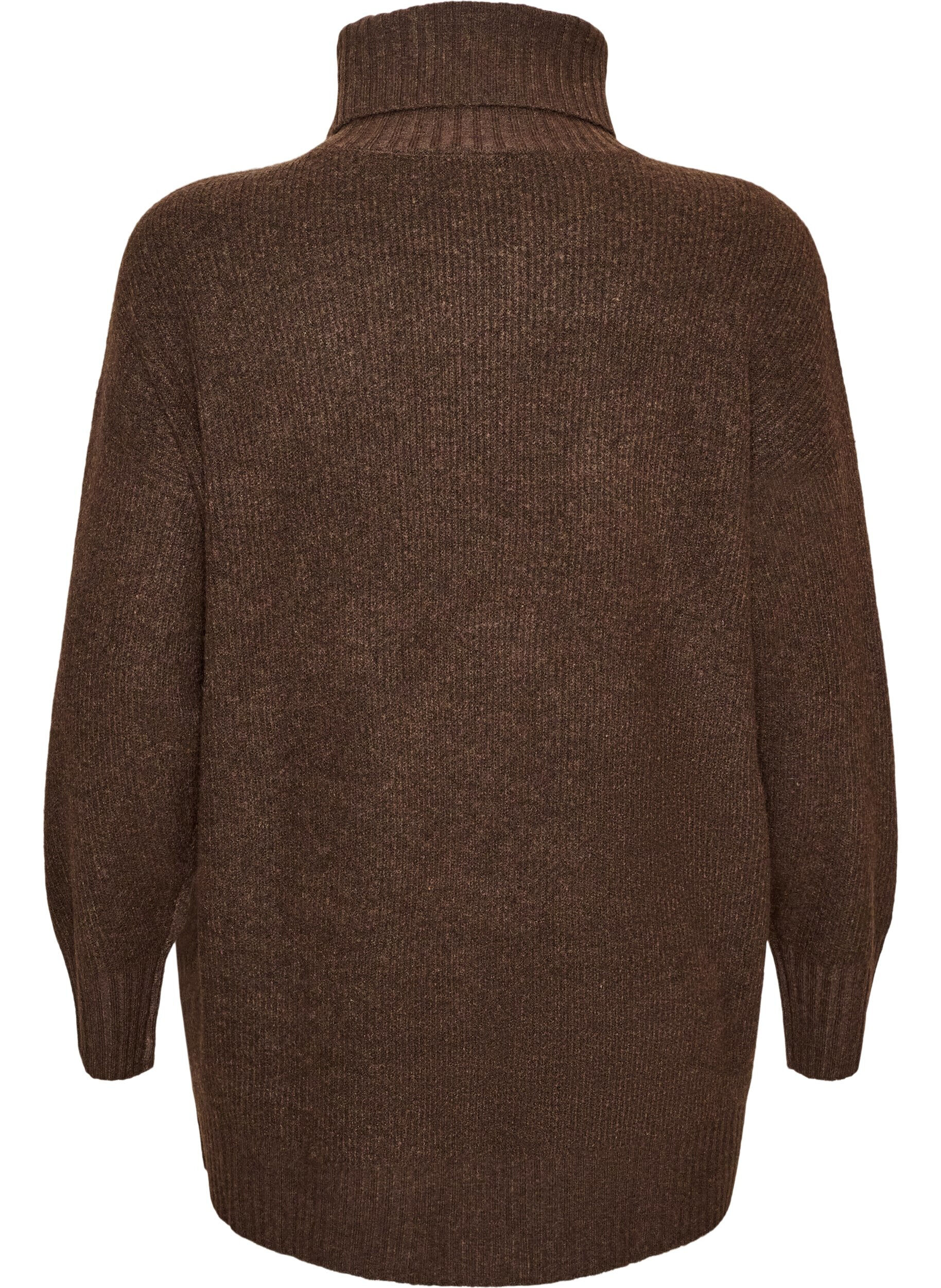 ZizzifashionLoose knit jumper with a turtleneck, Brown, Packshot image number 1