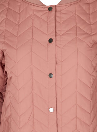 Long quilted jacket with button fastening, Burlwood, Packshot image number 2