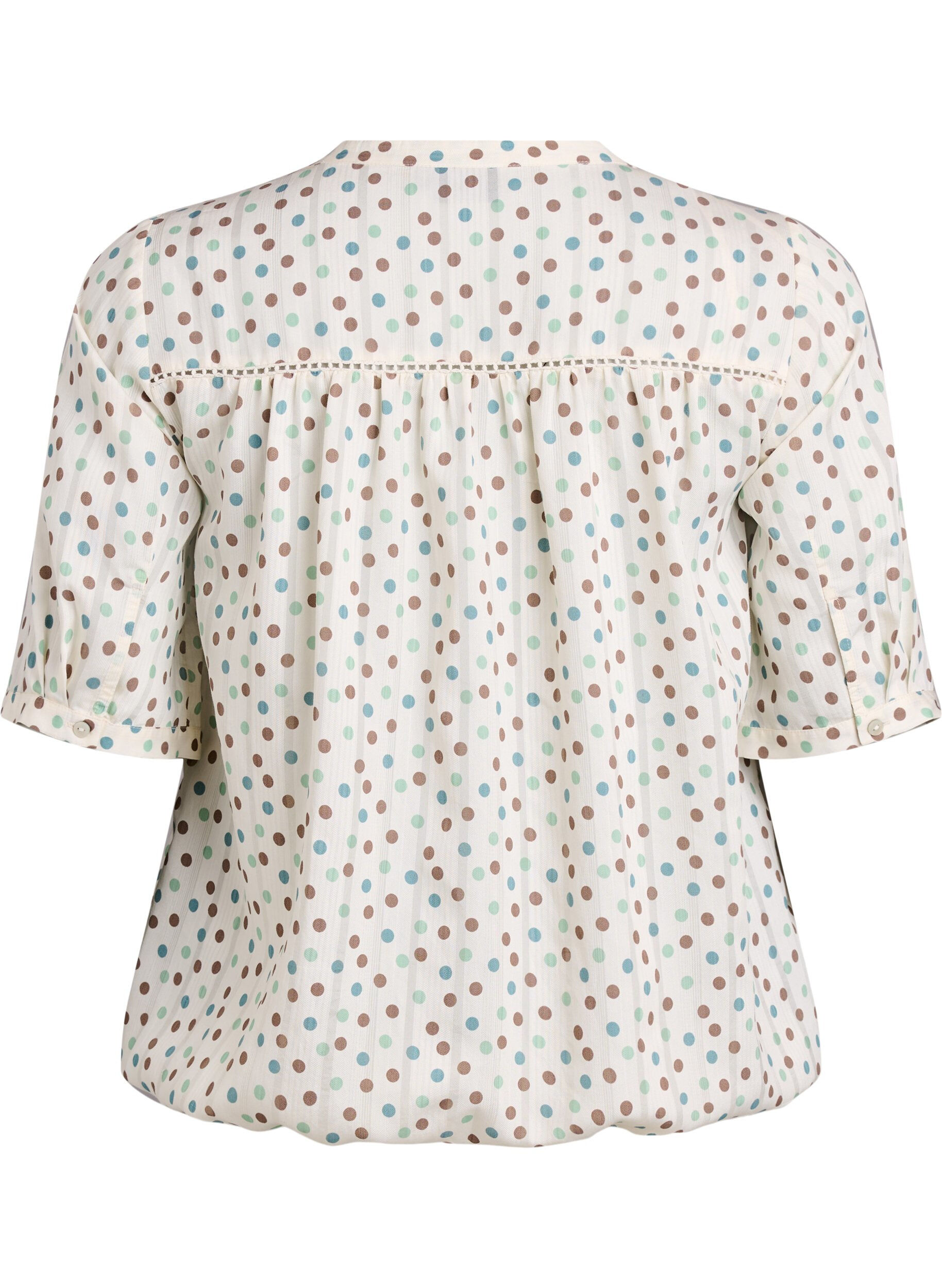 Zizzifashion Blouse with print and 1/2 sleeves, White, Packshot image number 1