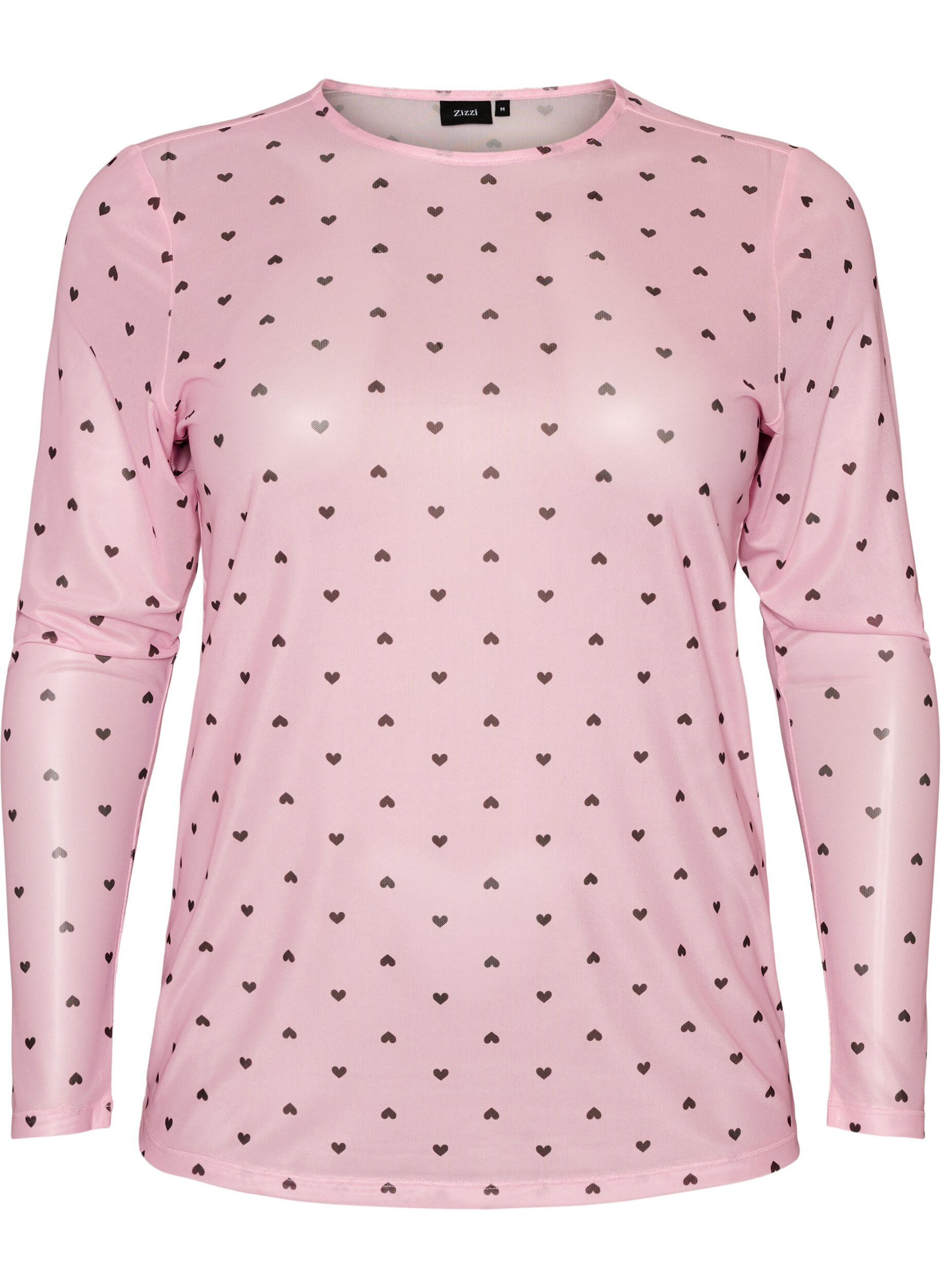 Mesh blouse with print