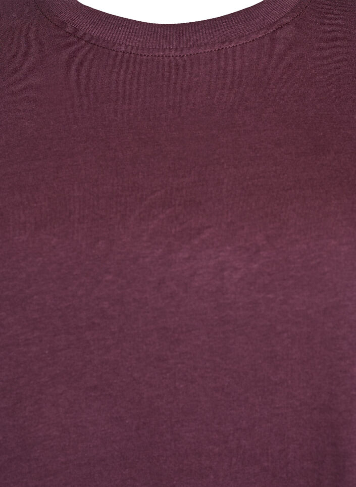 Basic cotton T-shirt with round neck, Dark Bordeaux, Packshot image number 2
